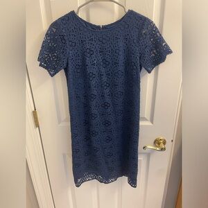 Ann Taylor Petite navy knee length dress with lining